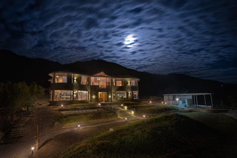 Property building, Night, Natural landscape, Mountain view