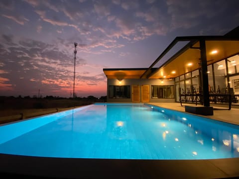 Swimming pool, Sunset