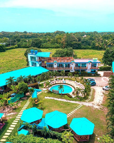 Property building, Day, Natural landscape, Bird's eye view, Garden, Pool view, Swimming pool