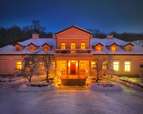 Property building, Night, Winter