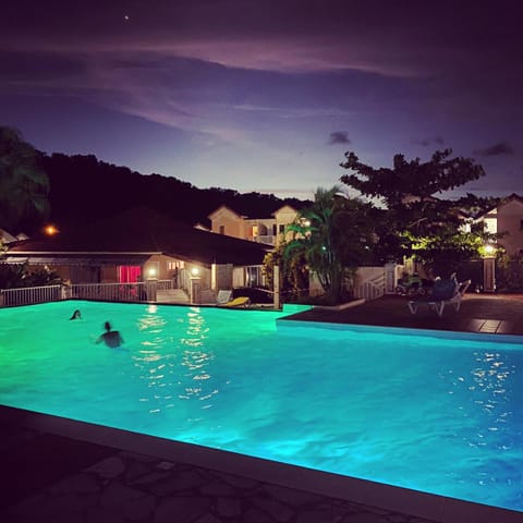 Night, Natural landscape, Pool view, Swimming pool