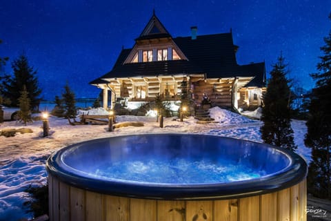 Night, Winter, Garden, Hot Tub, Evening entertainment