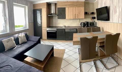 Kitchen or kitchenette, Living room, Dining area