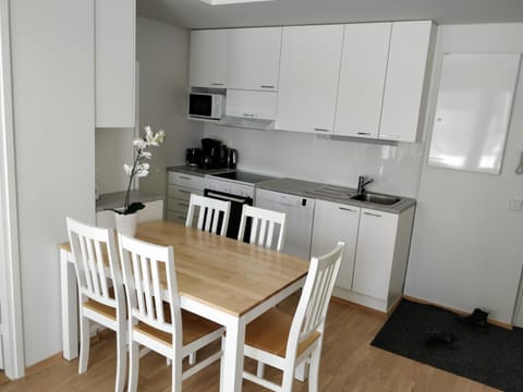 Kitchen or kitchenette, Dining area, oven, stove, toaster