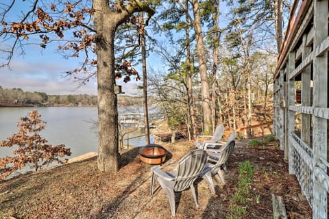 Riverfront Retreat with Fire Pit, Large Deck and Grill Haus in Piney