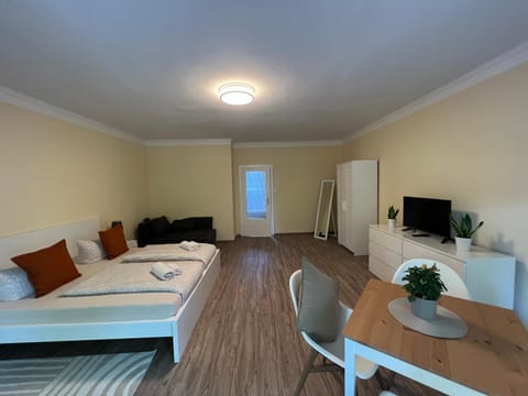 Bed, TV and multimedia, Living room, Photo of the whole room, Seating area, Bedroom