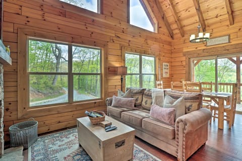 Elevated Cabin Bordering Smoky Mountain Natl Park House in Swain County