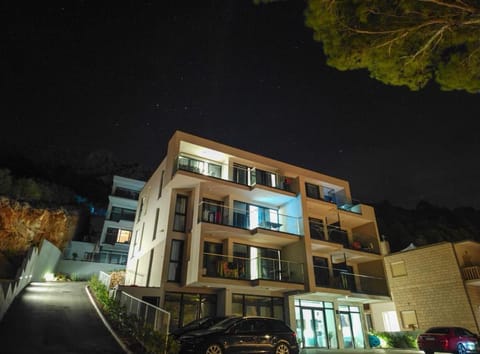 Property building, Facade/entrance, Night, Street view, Parking