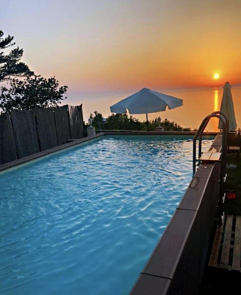 Natural landscape, Pool view, Swimming pool, Sunset, sunbed