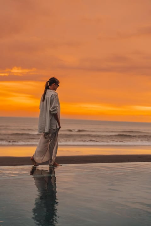 Pool view, Swimming pool, Sunset