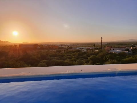 Swimming pool, Sunset