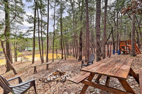 Broken Bow Log Cabin with Fire Pit, Pond, and Deck! House in Oklahoma