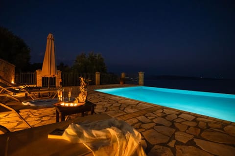 Night, Summer, View (from property/room), Pool view, Sea view, Swimming pool