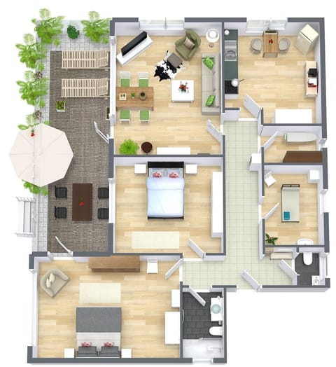 Property building, Floor plan, Area and facilities