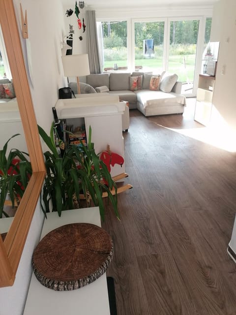 Living room, Seating area, Garden view