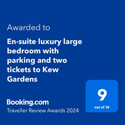 En-suite luxury large bedroom with parking and two tickets to Kew Gardens Alojamento de férias in Richmond