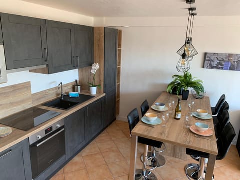 Kitchen or kitchenette, Dining area, minibar, pet friendly, stove