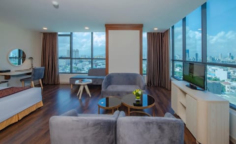 Nearby landmark, Living room, Seating area, City view, Mountain view, Street view