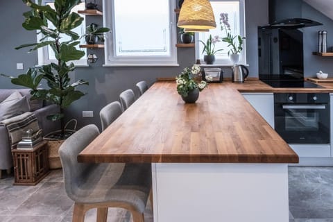 Kitchen or kitchenette, Dining area, stove