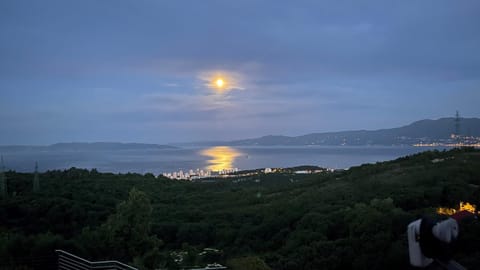 Night, View (from property/room), Balcony/Terrace, Sea view