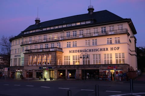 Property building, Facade/entrance, Sunset