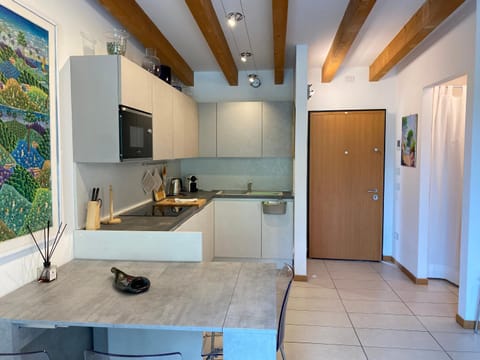 Kitchen or kitchenette, oven, stove