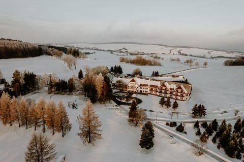 Property building, Bird's eye view, Winter