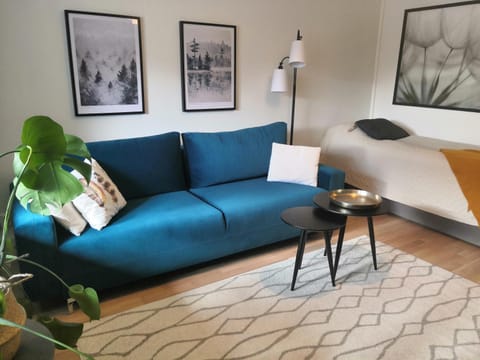 Bed, Living room, Seating area