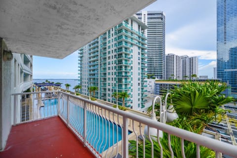 View (from property/room), Balcony/Terrace, Pool view, Swimming pool