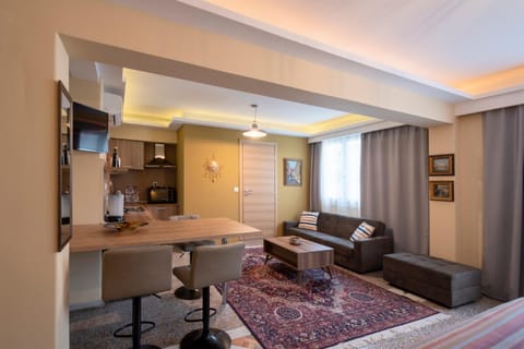 TV and multimedia, Kitchen or kitchenette, Living room, Seating area, Dining area