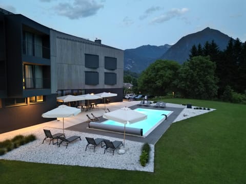 Property building, Spring, Natural landscape, Garden view, Mountain view, Pool view, Swimming pool, sunbed