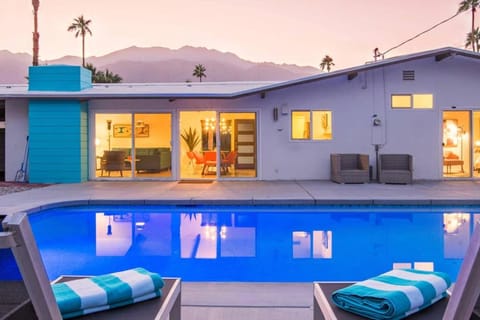 Property building, Pool view, Swimming pool, Sunset