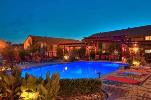 Property building, Night, Pool view, sunbed