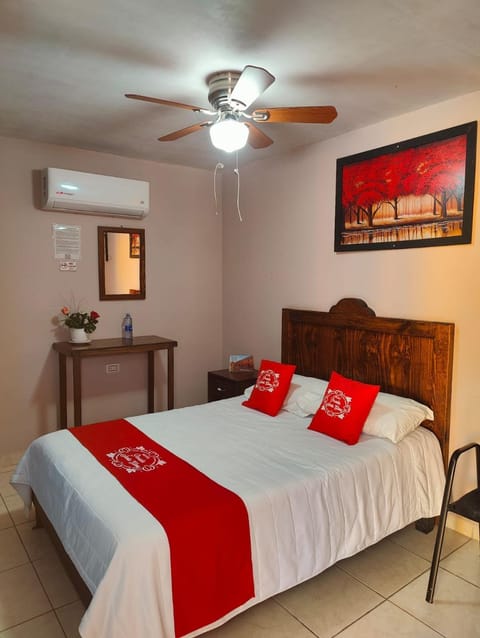 Bed, Photo of the whole room, Bedroom, fireplace, air conditioner