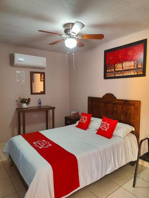 Bed, Photo of the whole room, Bedroom, fireplace, air conditioner