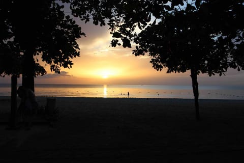 Property building, Beach, Sunset