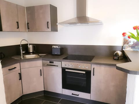 Kitchen or kitchenette, stove, kitchen