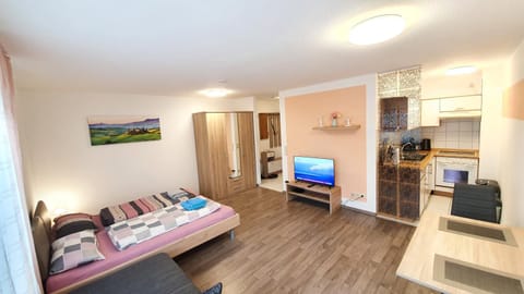 TV and multimedia, Kitchen or kitchenette, Living room, Photo of the whole room, Seating area, Dining area, Bedroom