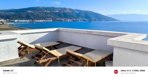 Day, View (from property/room), Balcony/Terrace, Dining area, Sea view