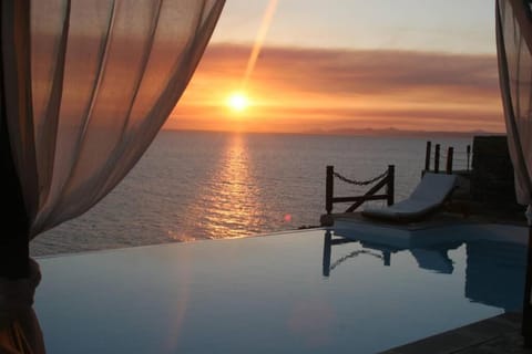 Pool view, Sea view, Swimming pool, Sunset