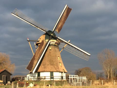 Mondriaanmolen, a real Windmill close to Amsterdam House in South Holland (province)