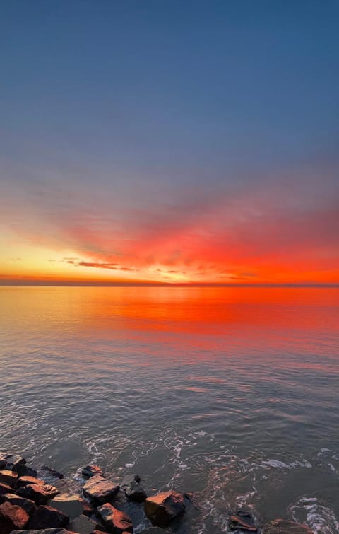 Natural landscape, Sea view, Sunset