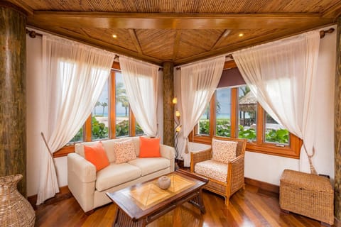 Living room, Seating area, Garden view, Sea view