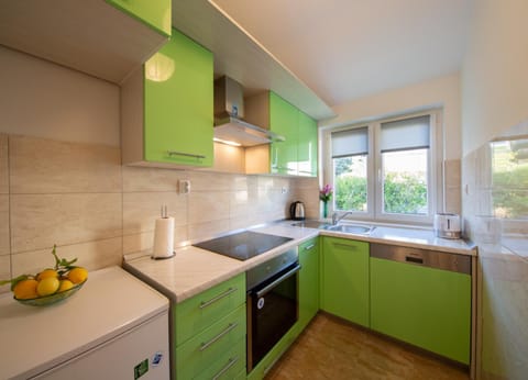 Kitchen or kitchenette, dishwasher, oven, stove, toaster