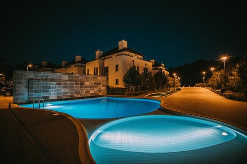 Night, Pool view, Swimming pool