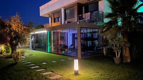 Property building, Patio, Night, Garden view