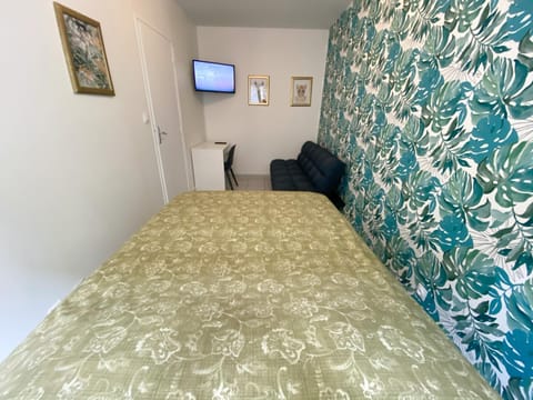 Bed, TV and multimedia, Living room, Photo of the whole room, Seating area, Bedroom, hair dresser