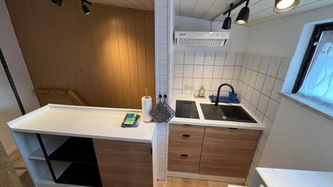 Kitchen or kitchenette, minibar, stove