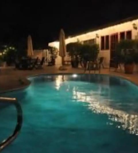 Night, Pool view, Swimming pool