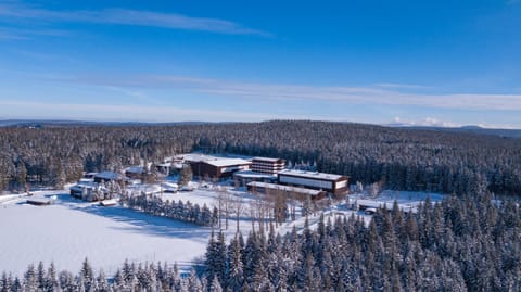 Property building, Bird's eye view, Winter, On site